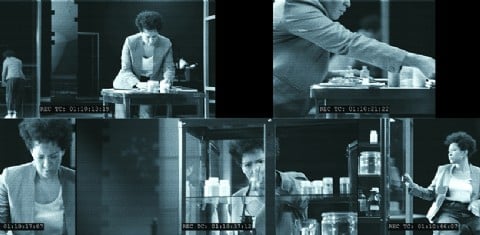 Photo: Julia Bullock in the film for _Theory of Flames_ (credit: Joost Rietdijk)