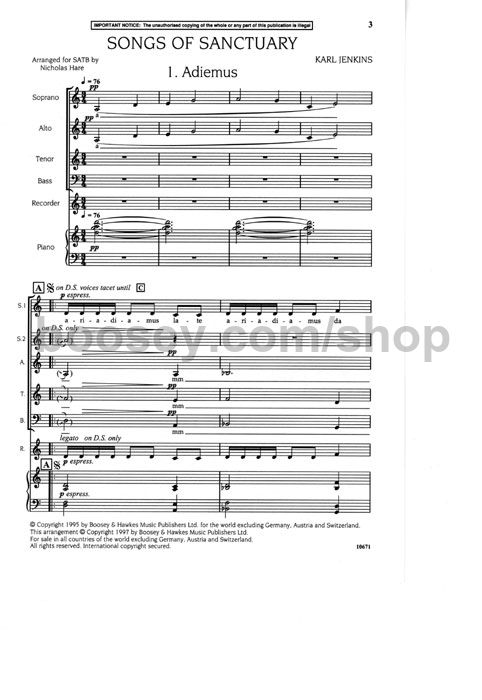 adiemus sheet music