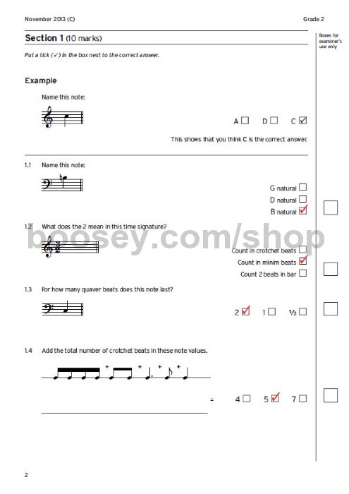 Music Theory Model Answer Papers 2013 Grade 2 Trinity College London