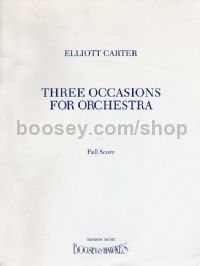 3 Occasions For Orchestra (Full score)