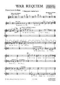 War Requiem choral score (boys' choir)