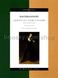 Rhapsody on a Theme of Paganini Op. 43 (Full Score: Masterworks Library series)