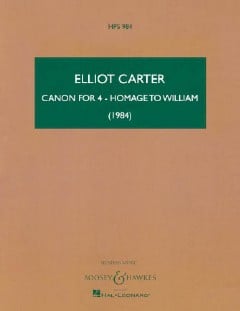 Canon For 4: Homage To William (Study Score - Hawkes Pocket Score 984)