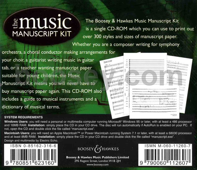 - Music Manuscript Kit (CD-ROM)