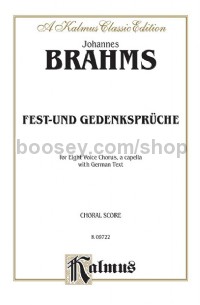 Fest-und Gedenksprüche, Opus 109 (SSAATTBB, a cappella)