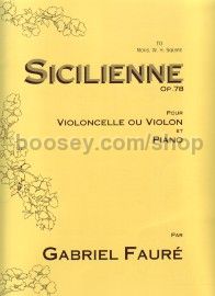 Sicilienne Op. 78 Vc (Or Vn)/Piano