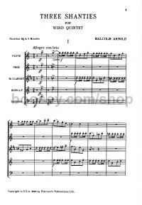 3 Shantie Wind Quintet Score