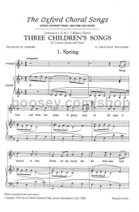 Spring (from "Three Children's Songs") unison song