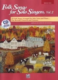 Folk Songs for Solo Singers, Vol. 2 (Medium/High - Book & CD)