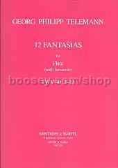 12 Fantasias Flute Solo (With Facsimile)