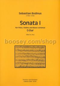 Sonata I in G major - flute, violin & basso continuo (score & parts)