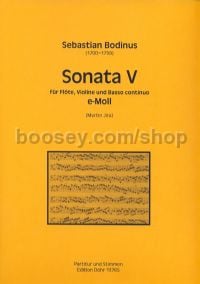 Sonata V in E minor - flute, violin & basso continuo (score & parts)