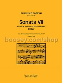 Sonata VII in D major - flute, violin & basso continuo (score & parts)
