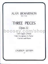 3 Pieces Op. 22 for Alto Saxophone & Piano