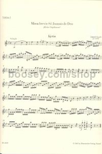 Missa Brevis St Joannis de Deo (Little Organ Mass) Violin 1