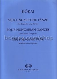 Hungarian Dances (4) for clarinet & piano