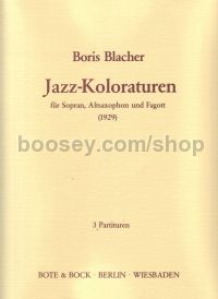 Jazz Koloraturen (1929) (Soprano Saxophone, Alto Saxophone, Bassoon) (3 Scores)