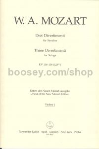 Three Divertimenti K136-8 (Violin 1 part)