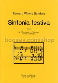 Sinfonia festiva - 2 Trumpets, 2 Trombones, Timpani & Organ (score & parts)