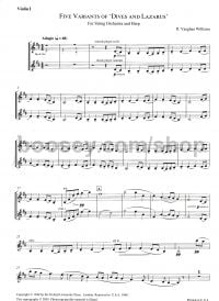 Variants (5) on 'Dives and Lazarus' (violin 1 part)