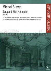 Sonata in D minor, Op. 3 No. 2 for Recorder & Continuo
