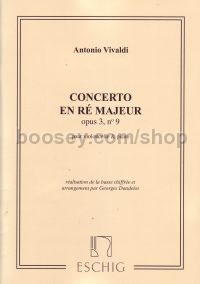 Concerto for in D major, Op. 3, No. 9 - cello & piano