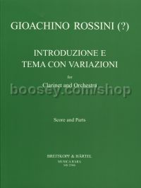 Introduzione e Tema con Variazioni for clarinet & orchestra (score & parts)