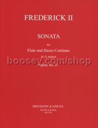 Sonata in A Minor Spitta Nr. 21 - Flute/Basso Continuo (Score & Parts)
