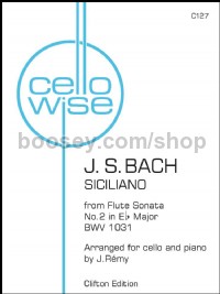 Bach Siciliano Flute Sonata No2 Cello & Piano