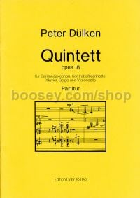 Quintet - Baritone Saxophone, Contrabass Clarinet, Piano, Cello & Violin (score)