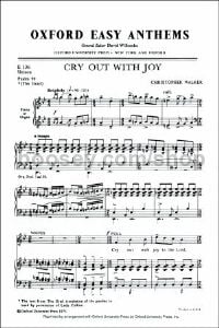Cry out with joy (vocal score)