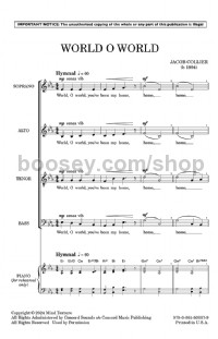 World O World (SATB & Piano) - Digital Sheet Music