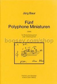 5 Polyphonic Miniatures - 4 Violas (score & parts)