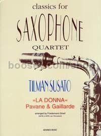 La Donna - 4 saxophones (SATBar/AATBar) & percussion ad lib (score & parts)