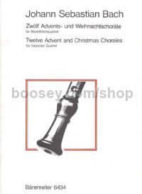 Twelve Advent and Christmas Chorales for Recorder Quartet