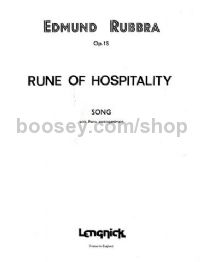 Rune Of Hospitality Op. 15 Voice/Piano