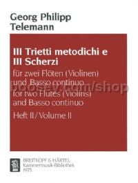 Trietti Metodichi e Scherzi, in D major / E major - 2 flutes & basso continuo