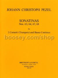 Sonatinas Nos. 63, 64, 67, 68 - 2 trumpets & basso continuo