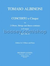 Concerto à 5 in D major, op. 9/12 - 2 oboes & piano