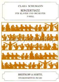 Concert Movement in F minor - piano & orchestra (study score)