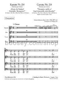 Cantata No. 214 Tönet, ihr Pauken! (choral score)