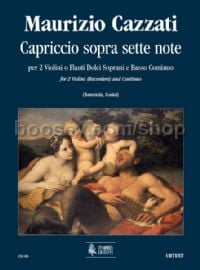 Capriccio sopra sette note for 2 Violins (2 Descant Recorders) & Continuo (score & parts)