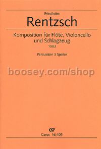 Komposition für Flöte, Violoncello und Schlagzeug (Score)