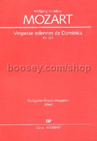 Vesperae solennes de Dominica (Study Score)