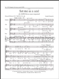 Set me as a seal for SATB choir