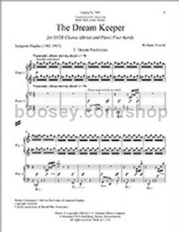 The Dream Keeper, No. 2. Dream Variations for SATB choir & piano 4-hands