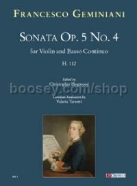 Sonata in D, Op. 5 No. 4 (H. 112) for Violin & Basso Continuo
