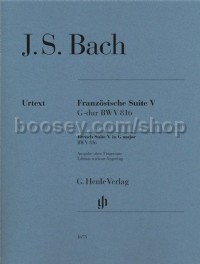 French Suite V BWV 816 for Piano (Edition without Fingering)