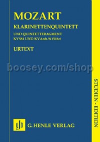 Clarinet quintet a major and Fragment KV 581 und KV Anh. 91 (516c) (Study Score)