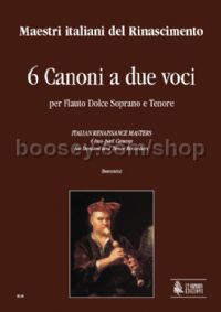 6 two-part Canons for Descant & Tenor Recorders